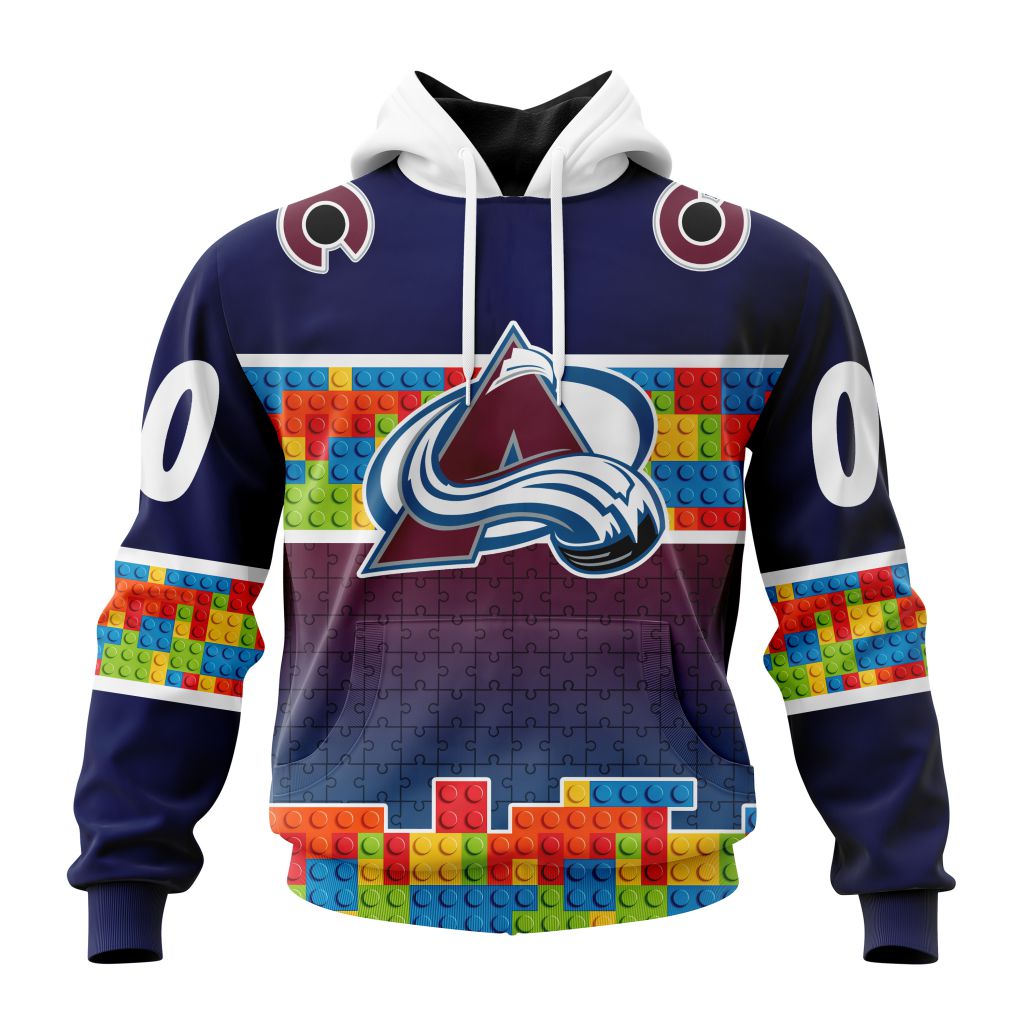 Personalized Nhl Colorado Avalanche Autism Awareness Design Hoodie