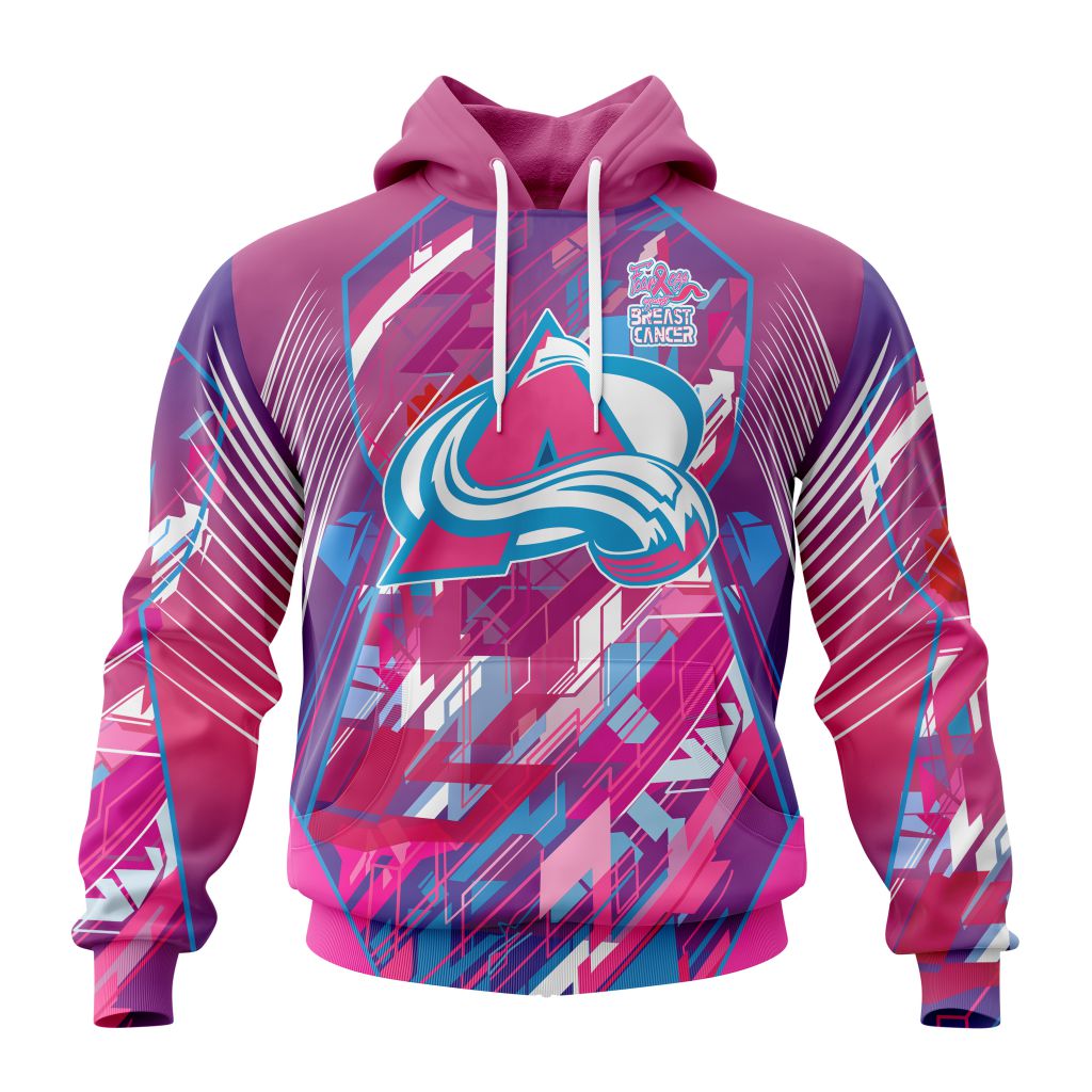 Personalized Nhl Colorado Avalanche I Pink I Can Fearless Again Breast Cancer Pullover Hoodie