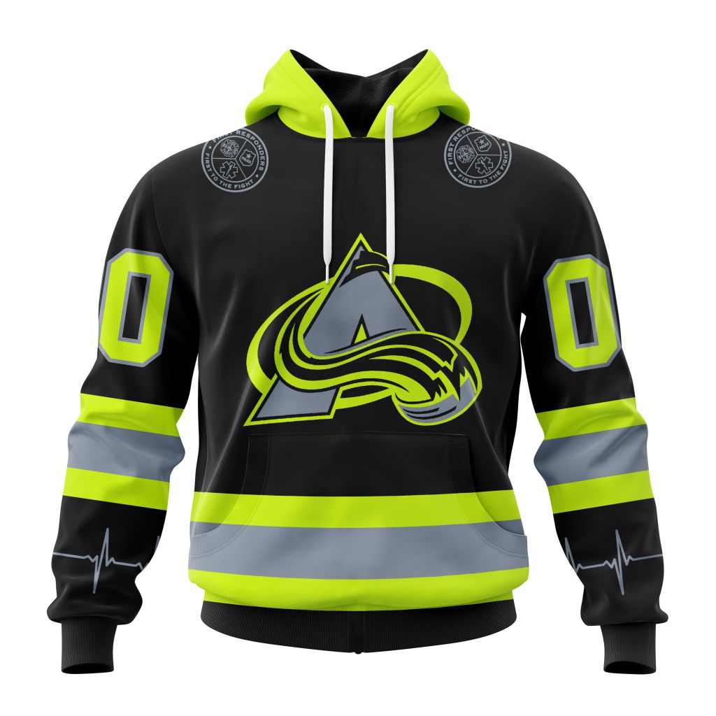 Personalized Nhl Colorado Avalanche Specialized Kits With Firefighter Uniforms Color Pullover Hoodie