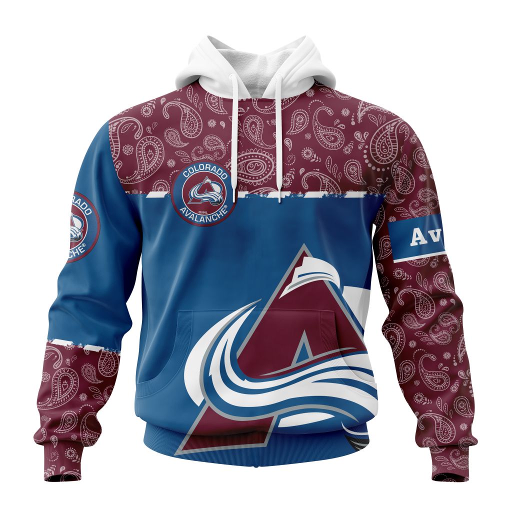 Personalized Nhl Colorado Avalanche Specialized Hockey With Paisley Pullover Hoodie