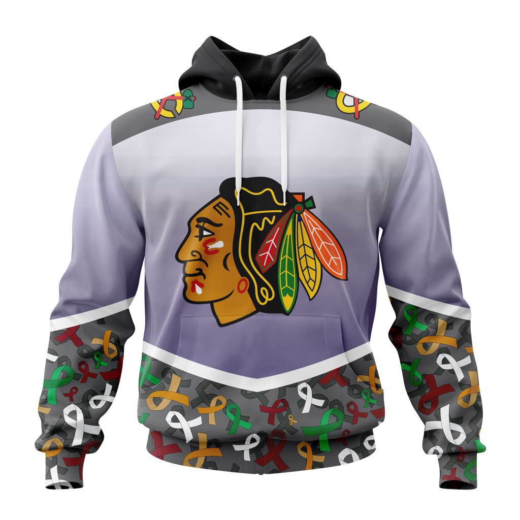 Personalized Nhl Chicago Blackhawks Specialized Sport Fights Again All Cancer Pullover Hoodie