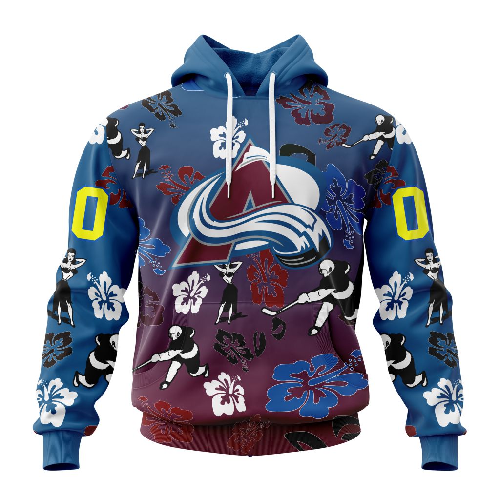 Personalized Nhl Colorado Avalanche Hawaiian Style Design For Fans Pullover Hoodie