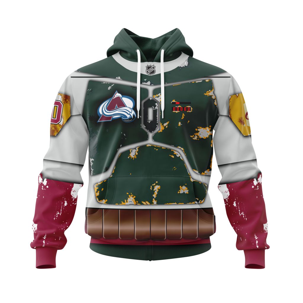 Personalized Nhl Colorado Avalanche X Boba Fett Armor Pullover Hoodie