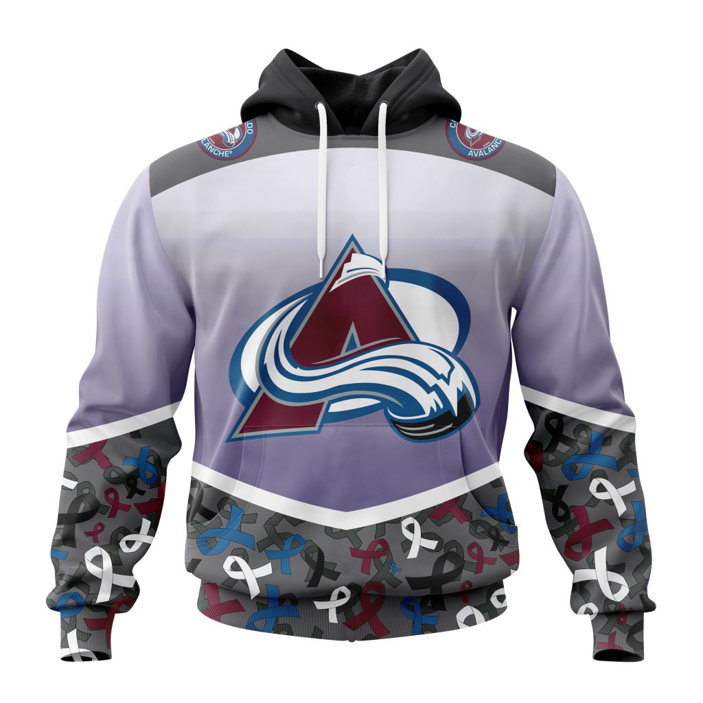 Personalized Nhl Colorado Avalanche Specialized Sport Fights Again All Cancer Pullover Hoodie