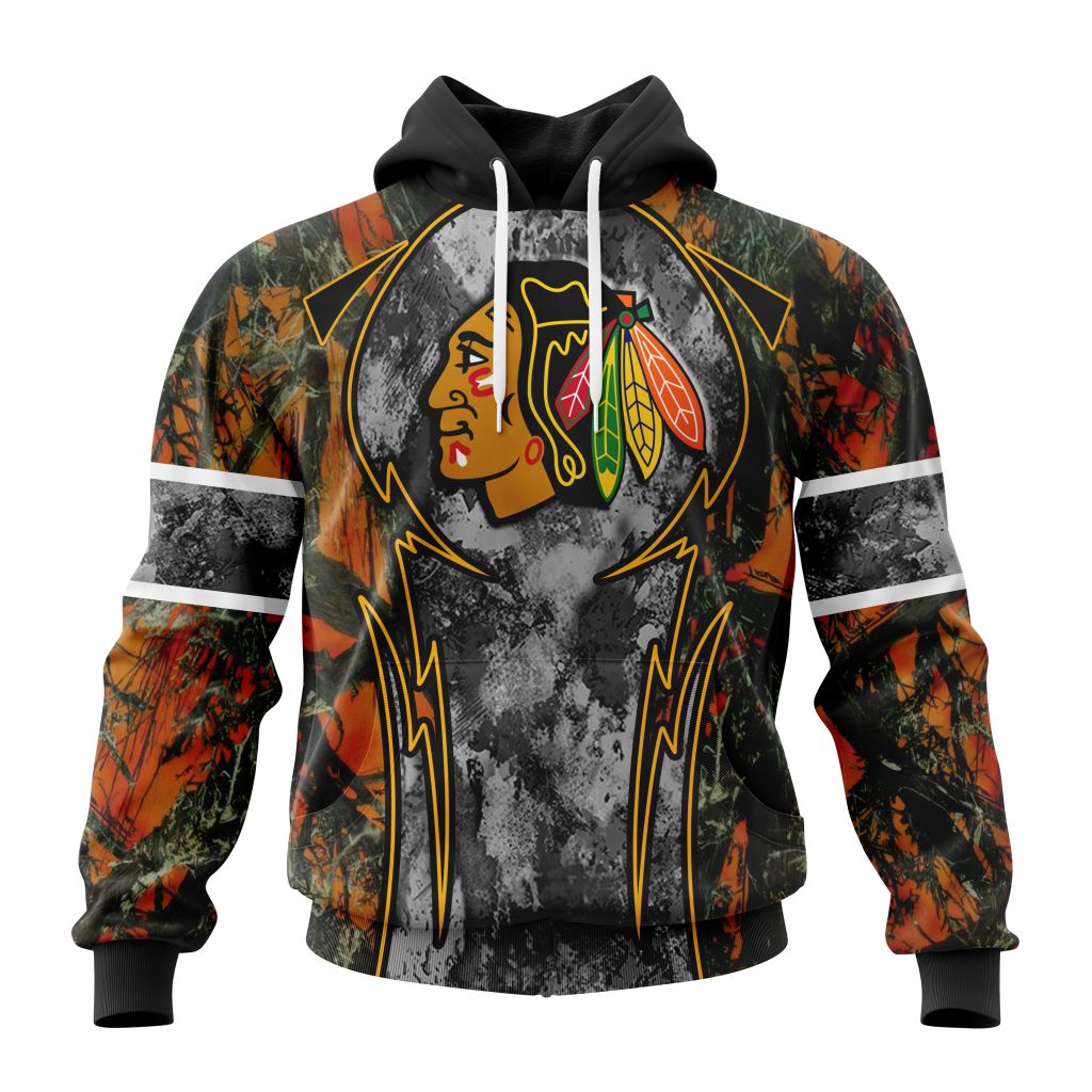 Personalized Nhl Chicago Blackhawks With Camo Concepts For Hungting In Forest Pullover Hoodie