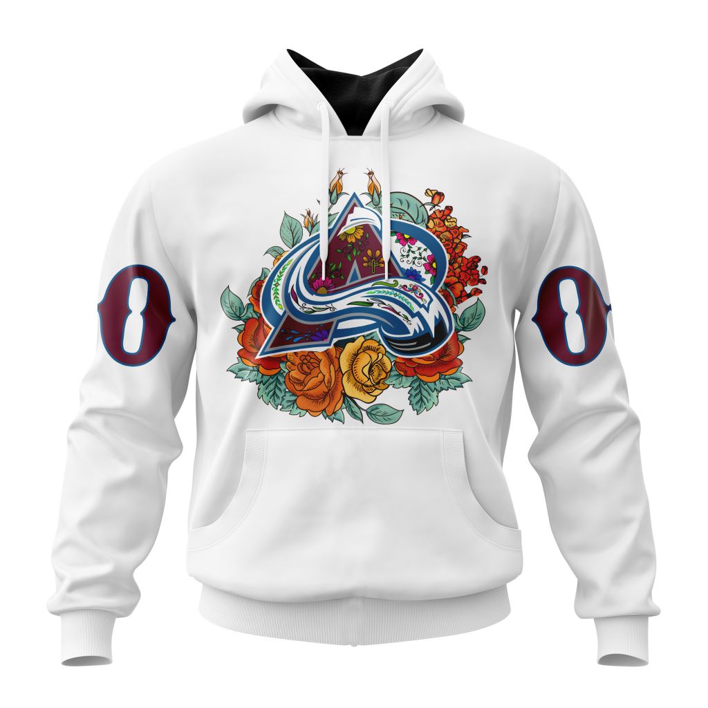 Personalized Nhl Colorado Avalanche Specialized Dia De Muertos Pullover Hoodie