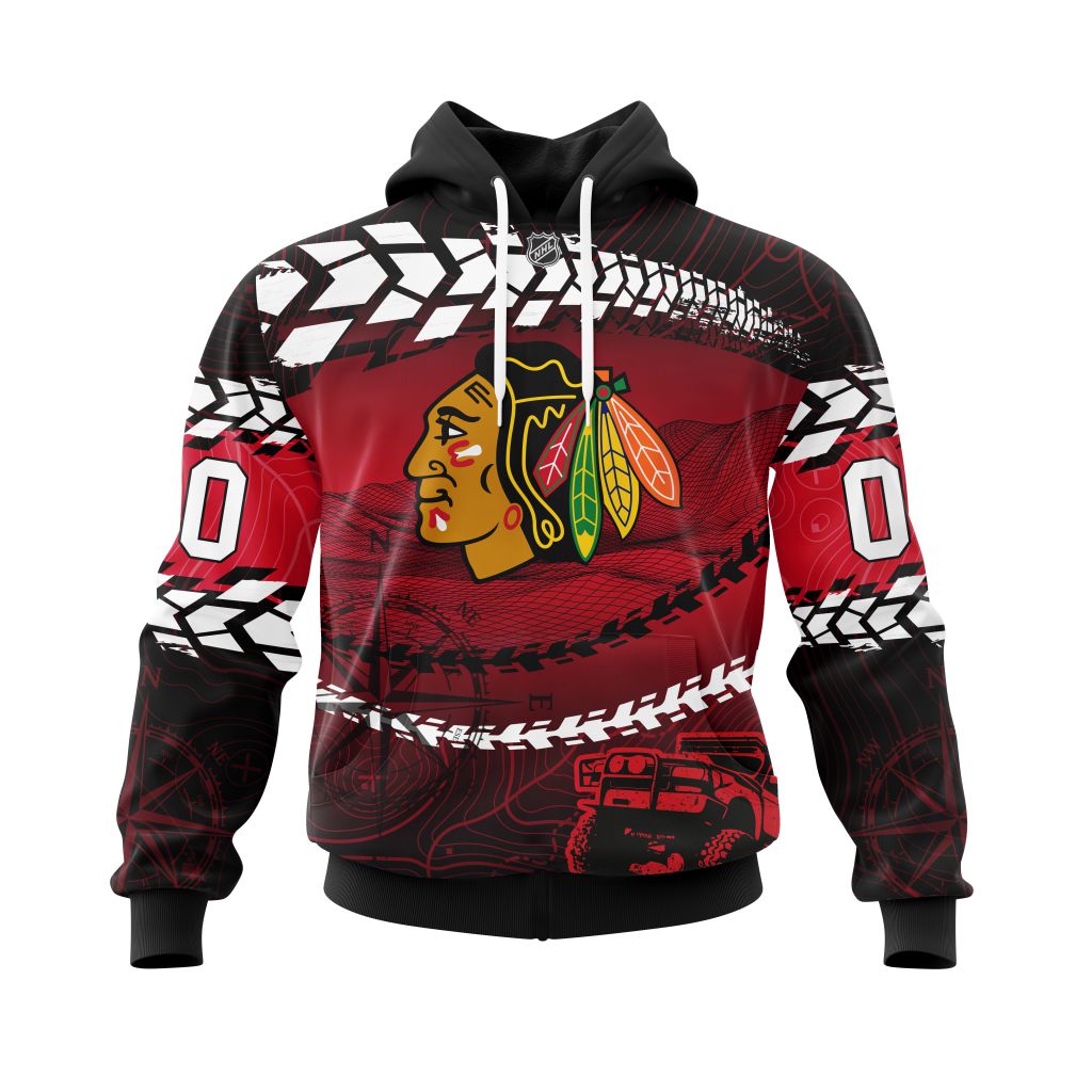 Personalized Nhl Chicago Blackhawks Specialized Off Road Style Pullover Hoodie