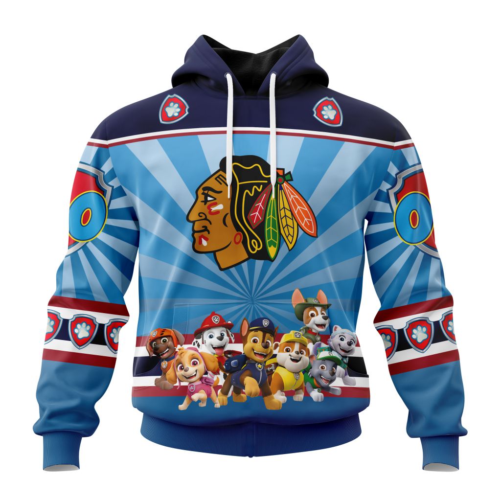 Personalized Nhl Chicago Blackhawks Special Paw Patrol Kits Pullover Hoodie