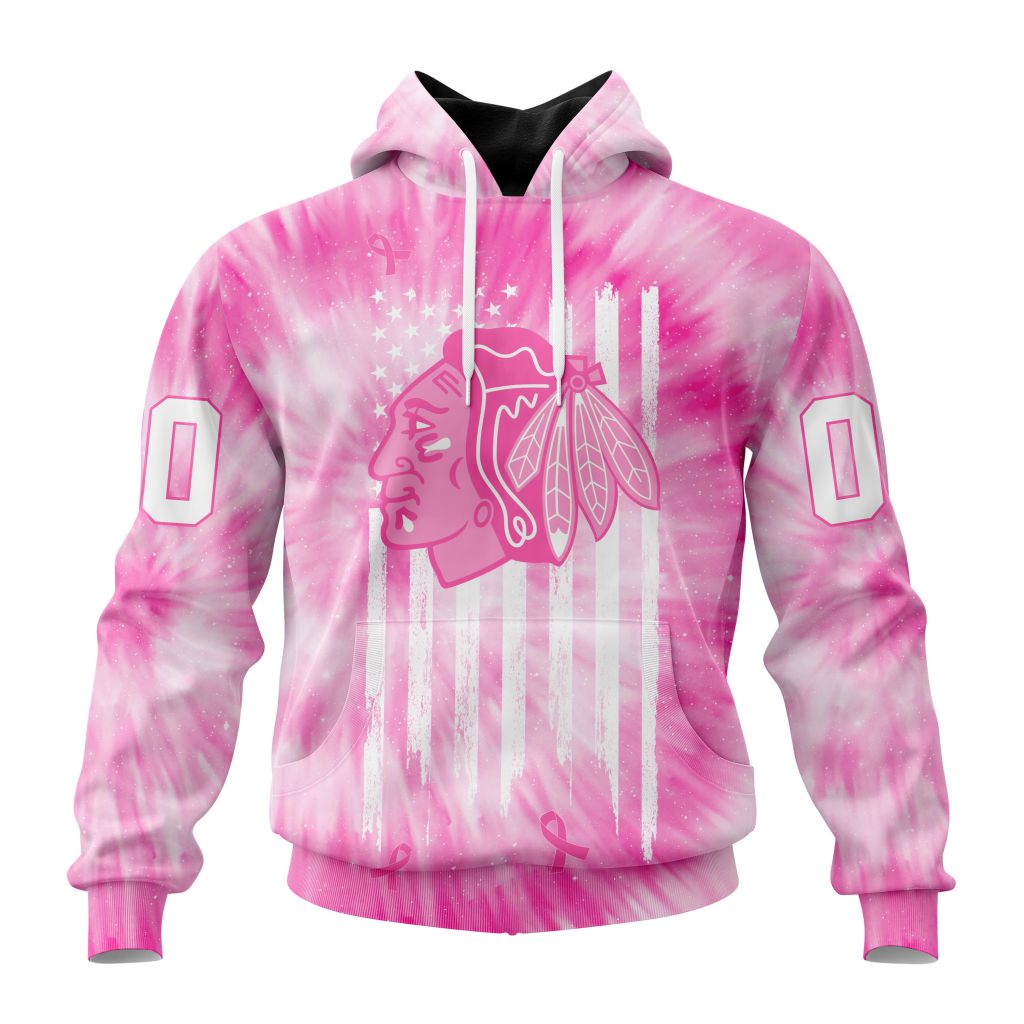 Personalized Nhl Chicago Blackhawks Special Pink Tie-Dye Pullover Hoodie
