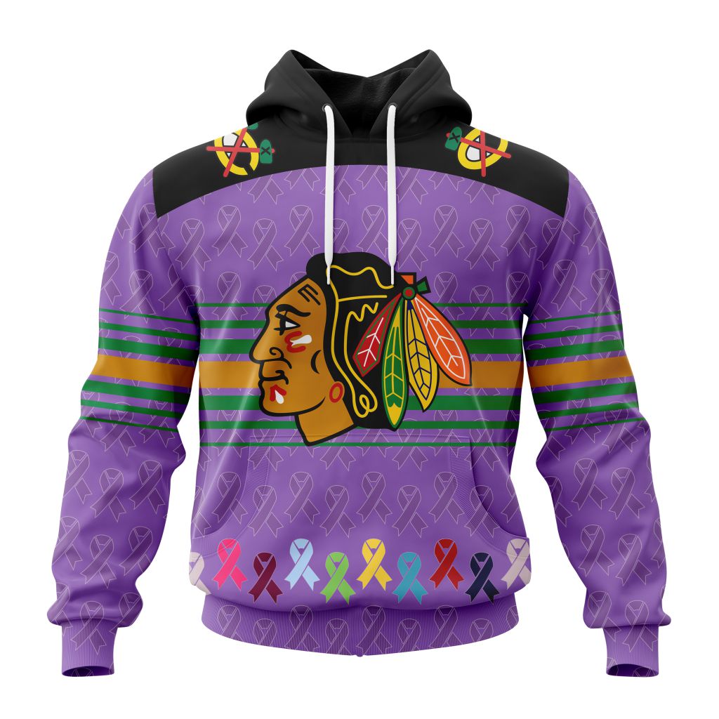 Personalized Nhl Chicago Blackhawks Specialized Design Fights Cancer Pullover Hoodie