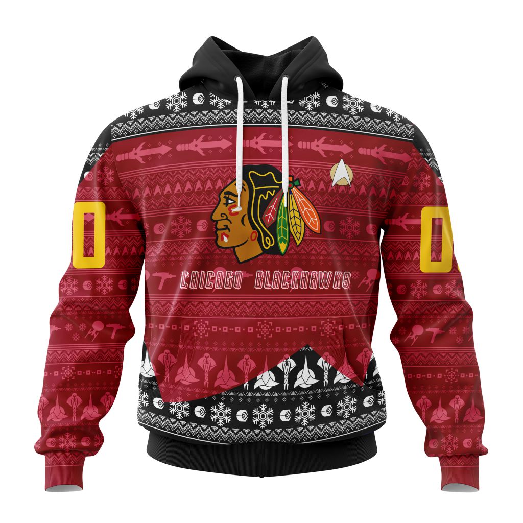Personalized Nhl Chicago Blackhawks Special Star Trek Design Pullover Hoodie