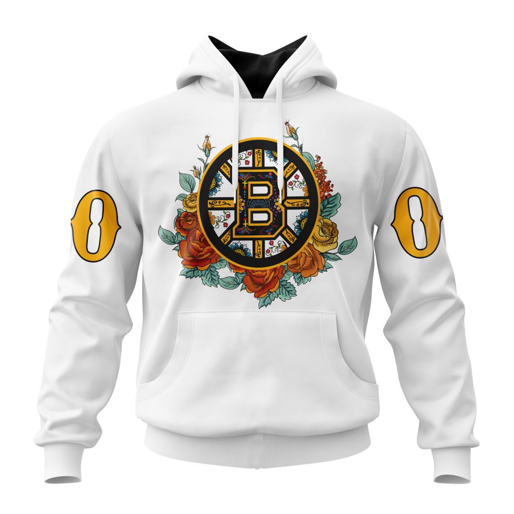 Personalized Nhl Boston Bruins Specialized Dia De Muertos Pullover Hoodie
