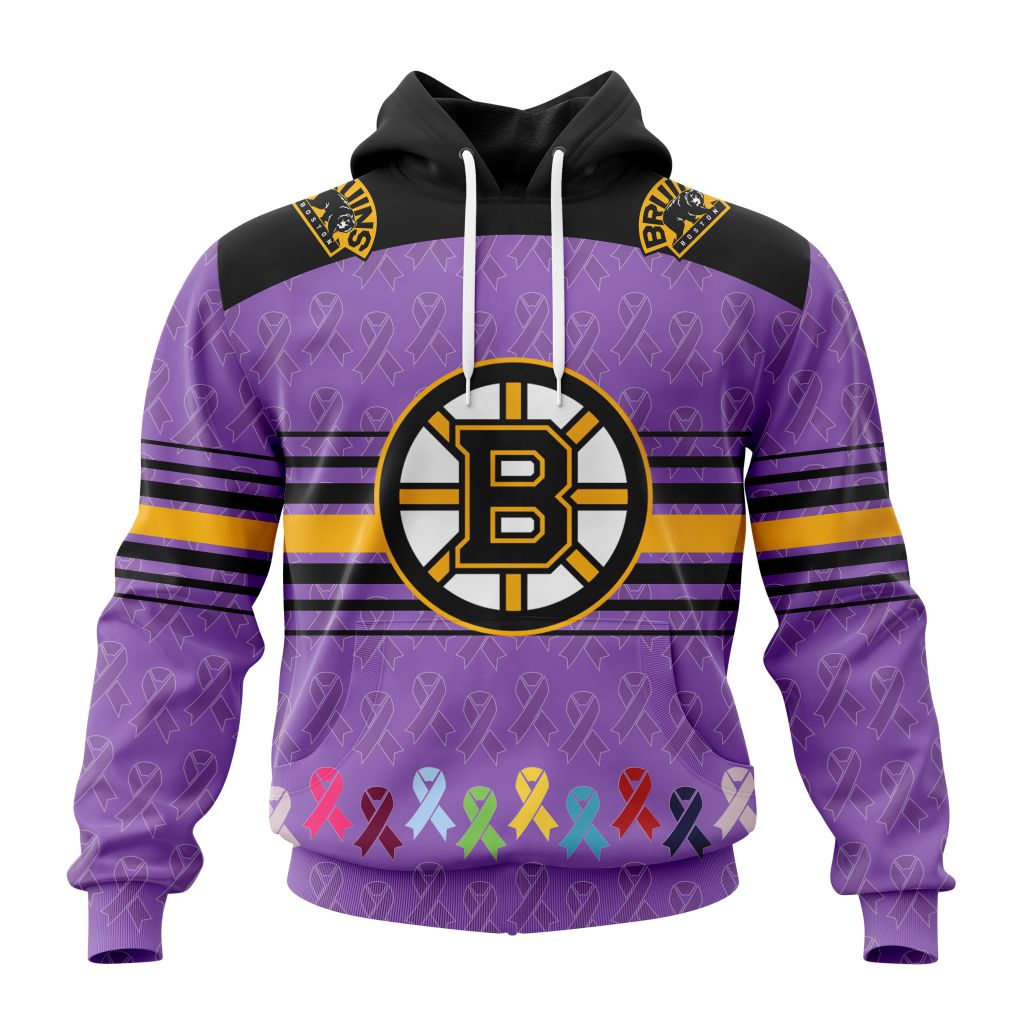 Personalized Nhl Boston Bruins Specialized Design Fights Cancer Pullover Hoodie