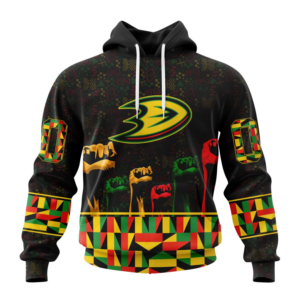 Personalized Nhl Anaheim Ducks Special Design Celebrate Black History Month Pullover Hoodie