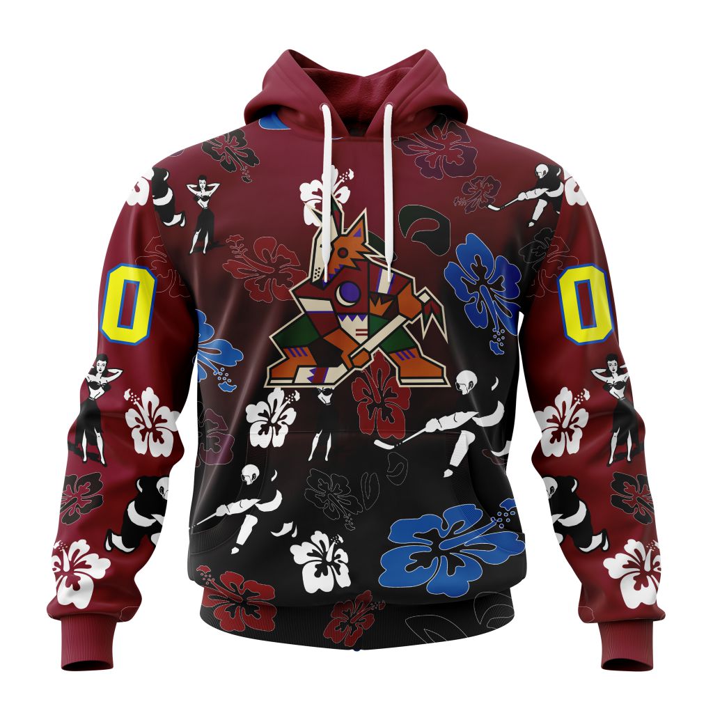Personalized Nhl Arizona Coyotes Hawaiian Style Design For Fans Pullover Hoodie