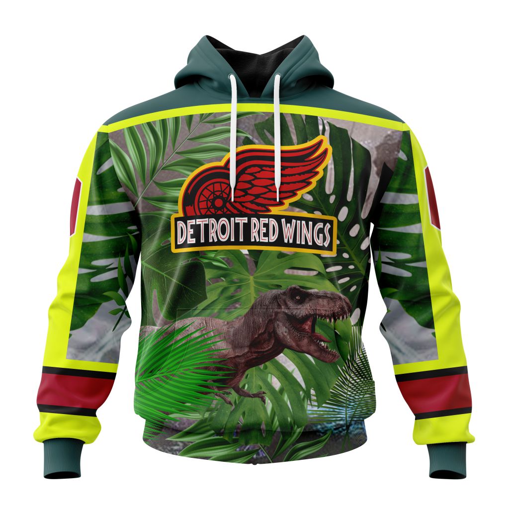 Personalized Detroit Red Wings Specialized Jersey Hockey For Jurassic World Pullover Hoodie