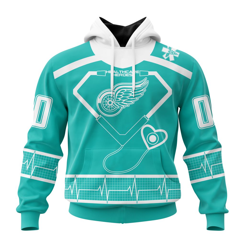 Personalized Detroit Red Wings Special Design Honoring Healthcare Heroes Pullover Hoodie