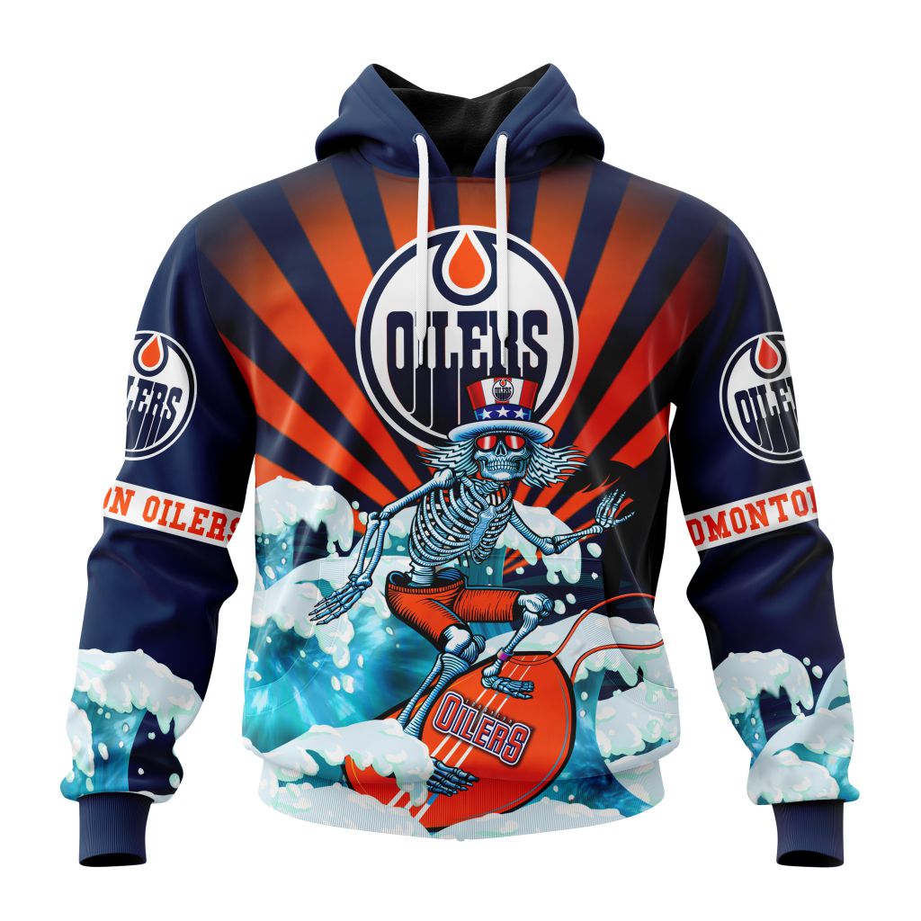 Nhl Edmonton Oilers Specialized Kits For The Grateful Dead Pullover Hoodie