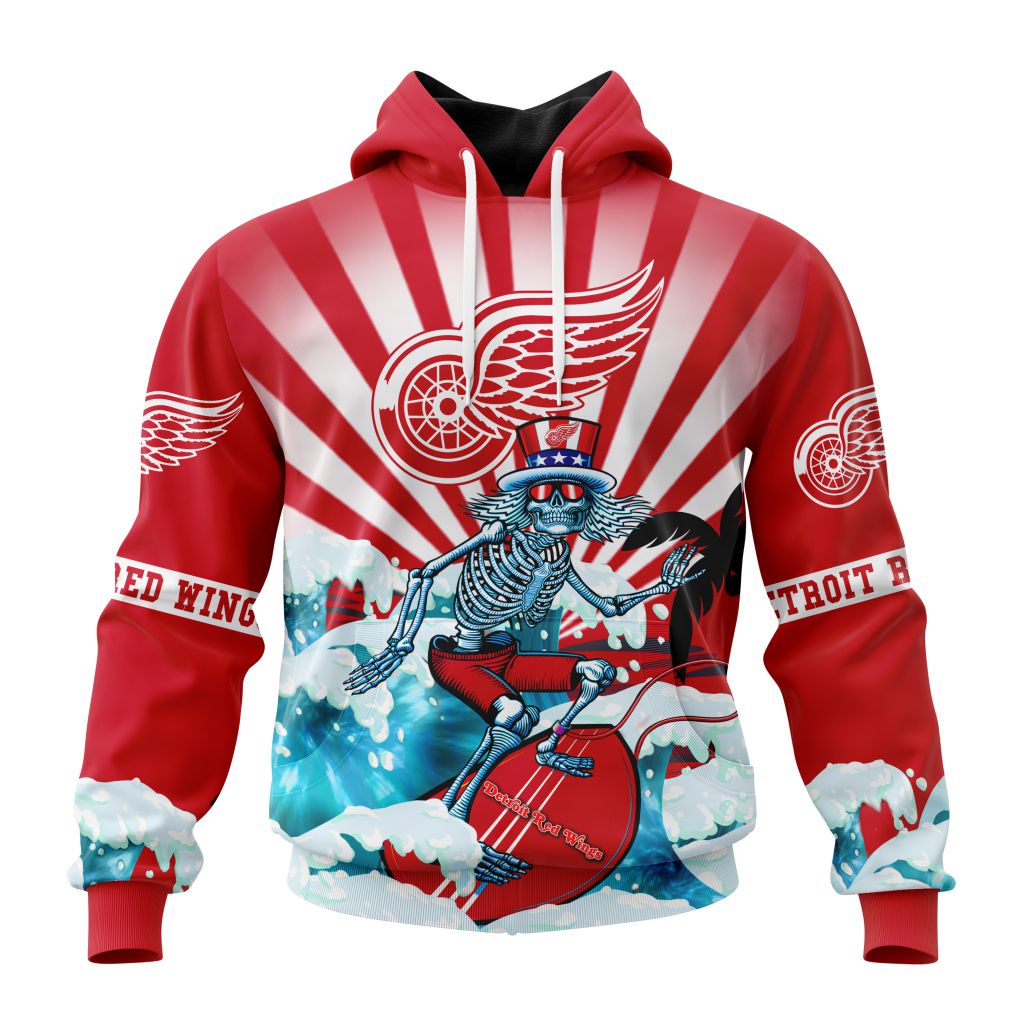 Nhl Detroit Red Wings Specialized Kits For The Grateful Dead Pullover Hoodie