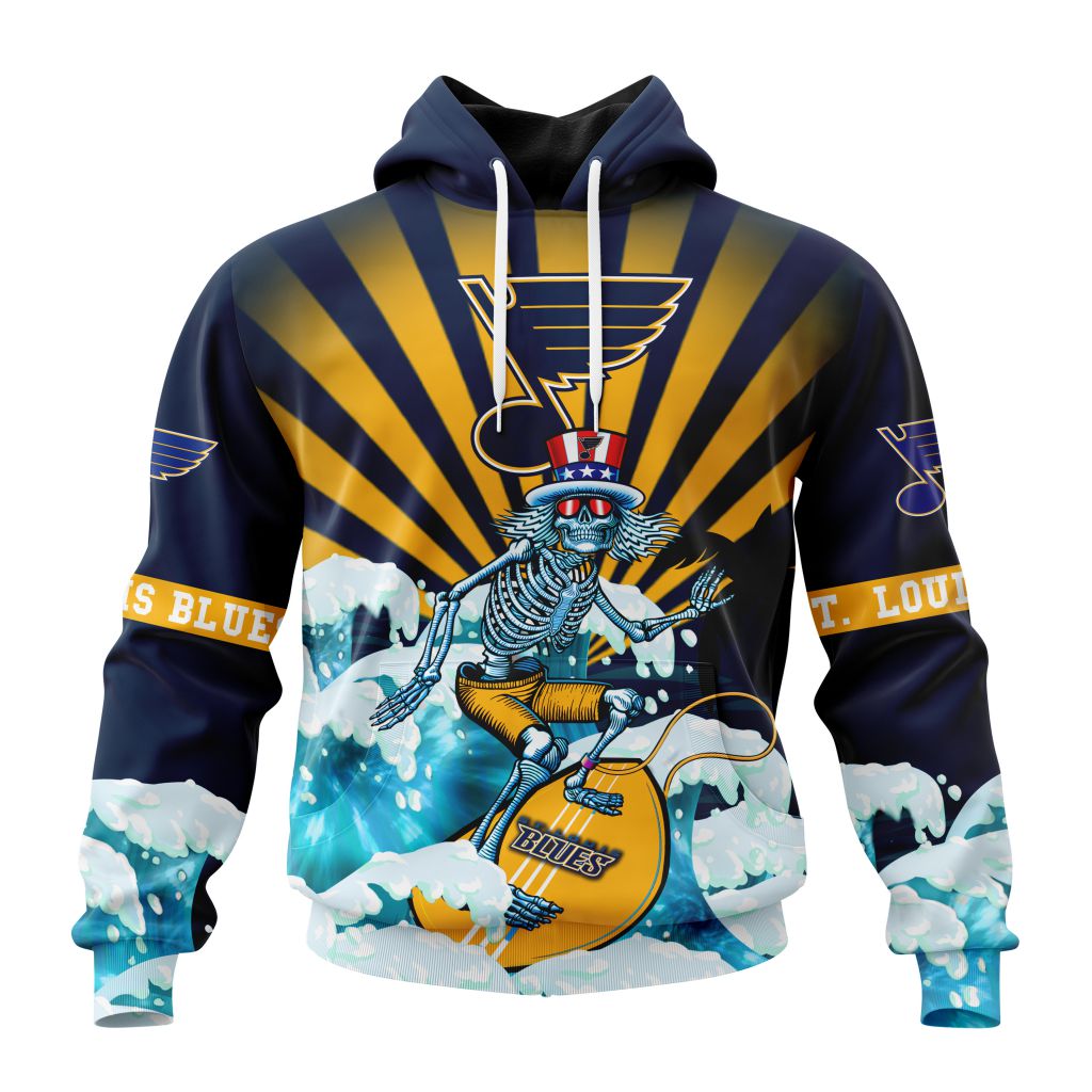 Nhl St. Louis Blues Specialized Kits For The Grateful Dead Pullover Hoodie