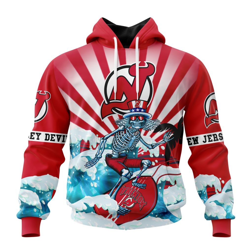 Nhl New Jersey Devils Specialized Kits For The Grateful Dead Pullover Hoodie