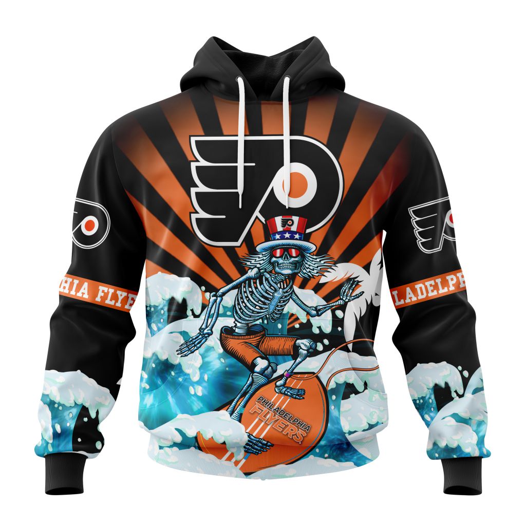 Nhl Philadelphia Flyers Specialized Kits For The Grateful Dead Pullover Hoodie