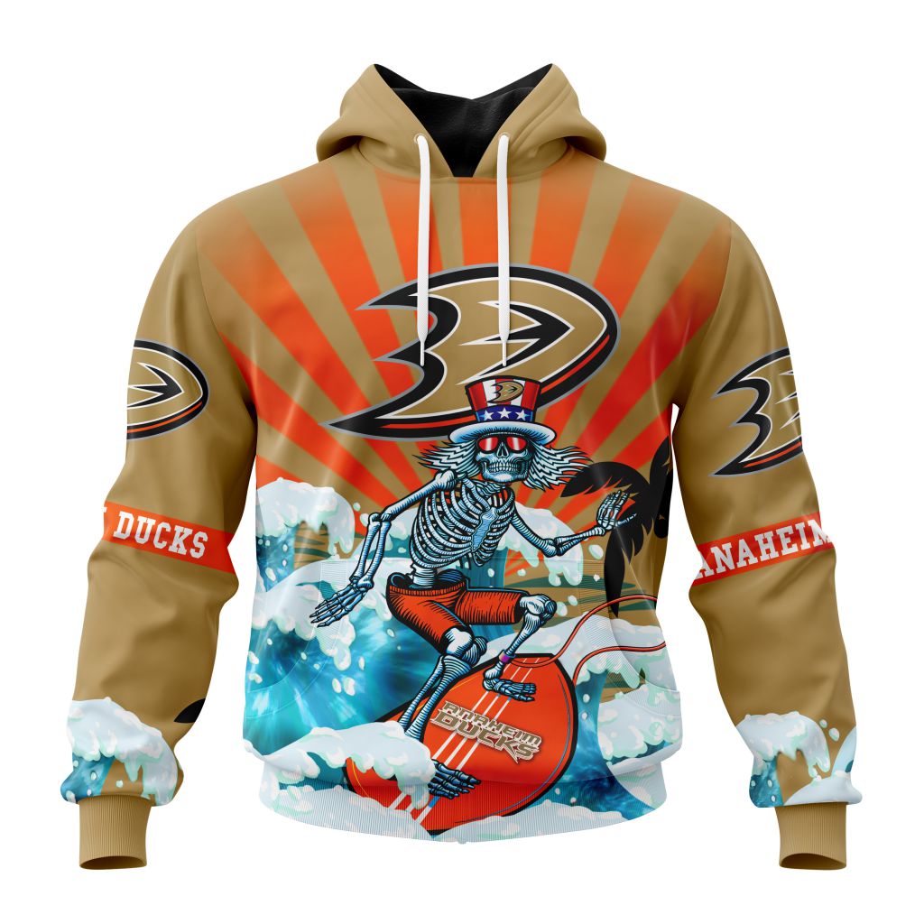 Nhl Anaheim Ducks Specialized Kits For The Grateful Dead Pullover Hoodie