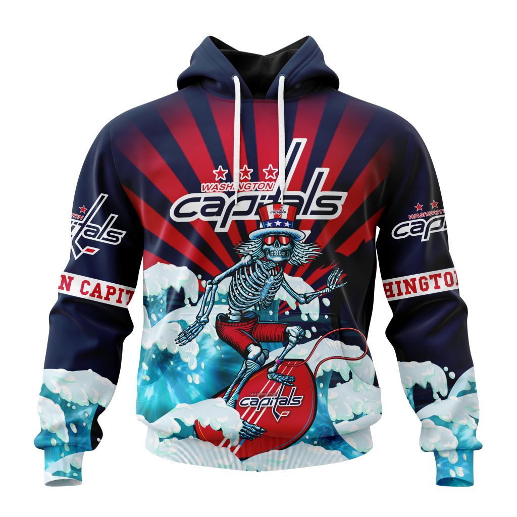 Nhl Washington Capitals Specialized Kits For The Grateful Dead Pullover Hoodie