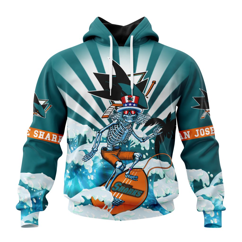 Nhl San Jose Sharks Specialized Kits For The Grateful Dead Pullover Hoodie
