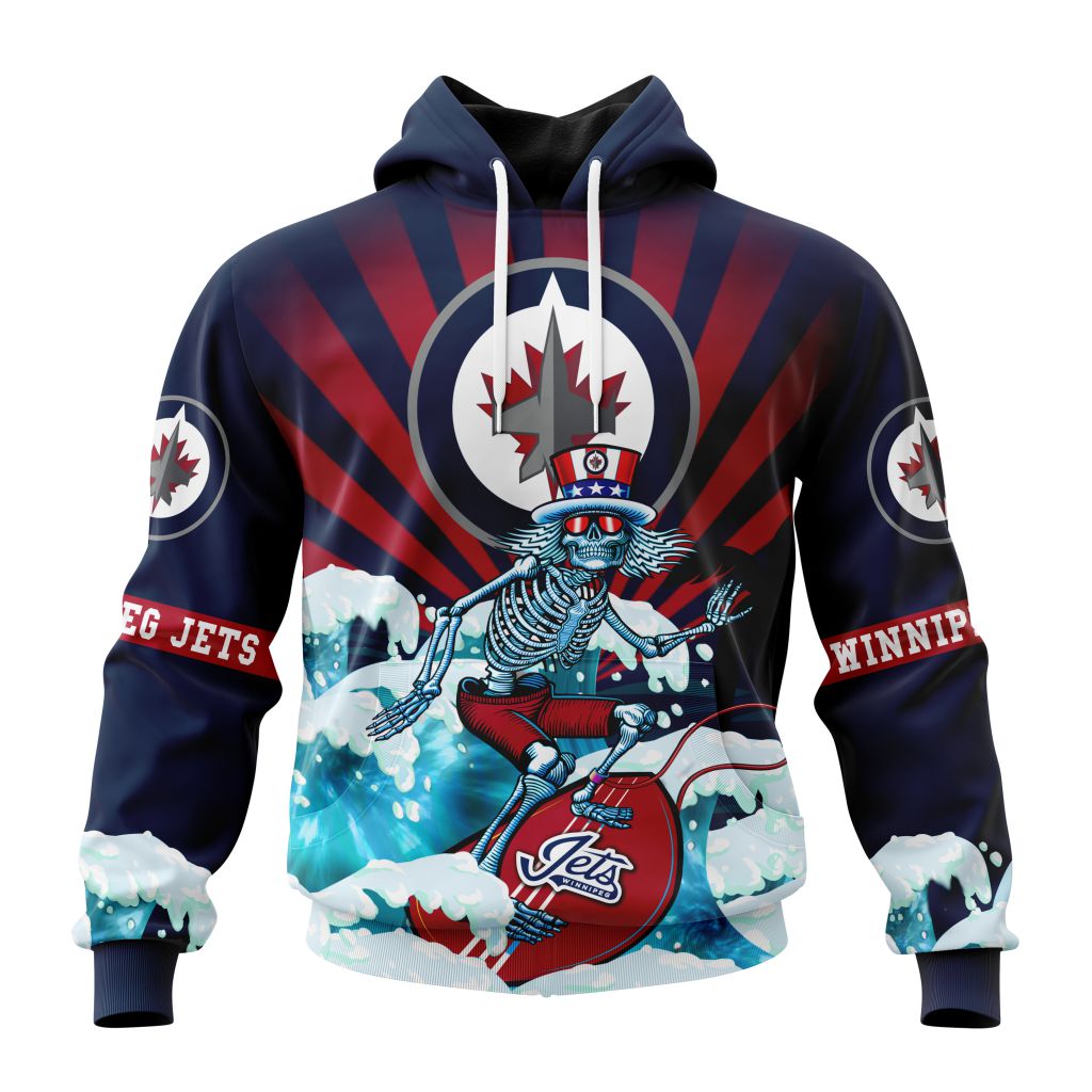 Nhl Winnipeg Jets Specialized Kits For The Grateful Dead Pullover Hoodie