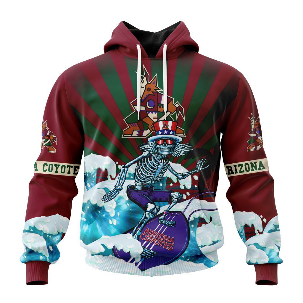 Nhl Arizona Coyotes Specialized Kits For The Grateful Dead Pullover Hoodie