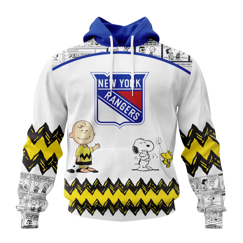 Customized Nhl New York Rangers Special Snoopy Design Pullover Hoodie