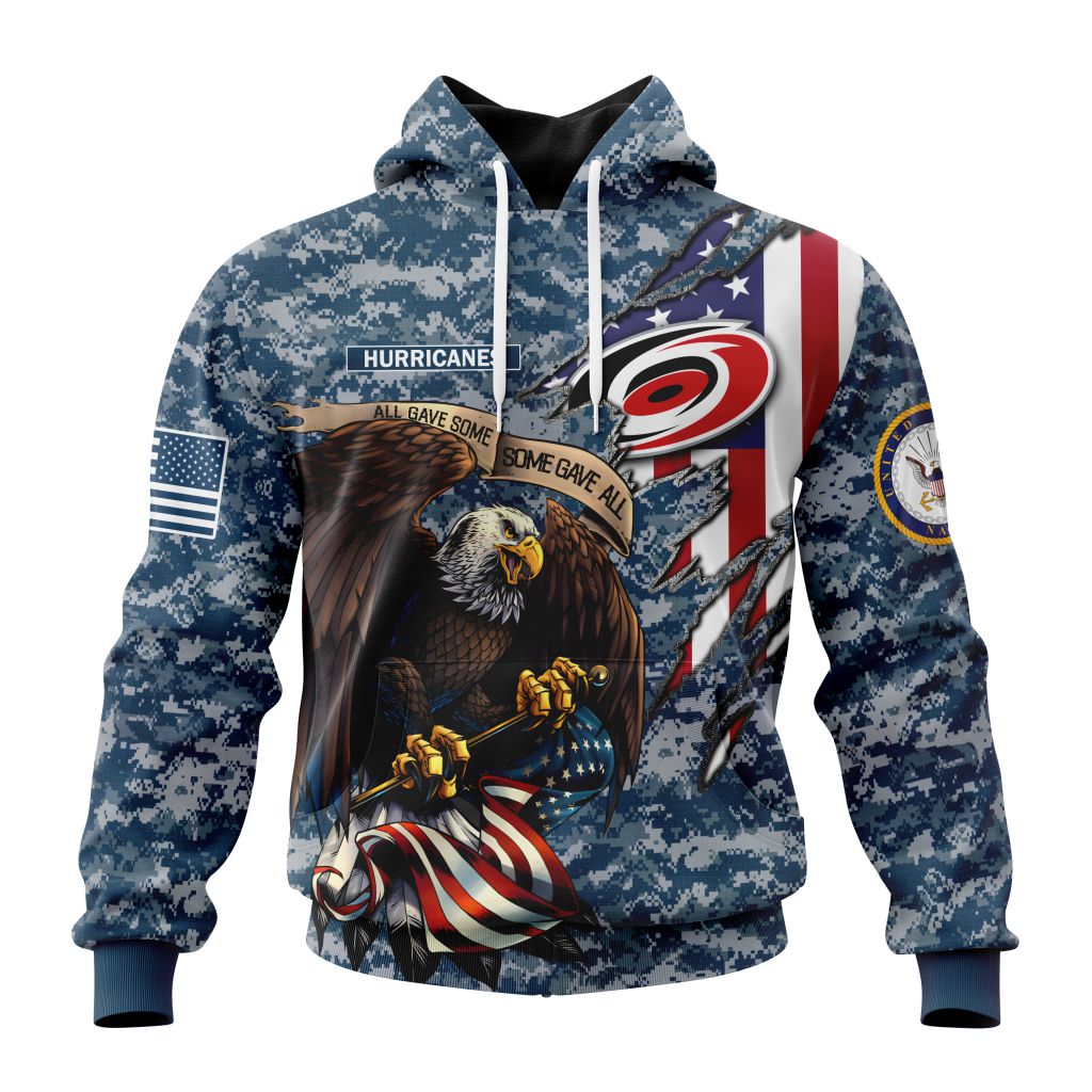 Customized Nhl Carolina Hurricanes Honor Us Navy Veterans Pullover Hoodie