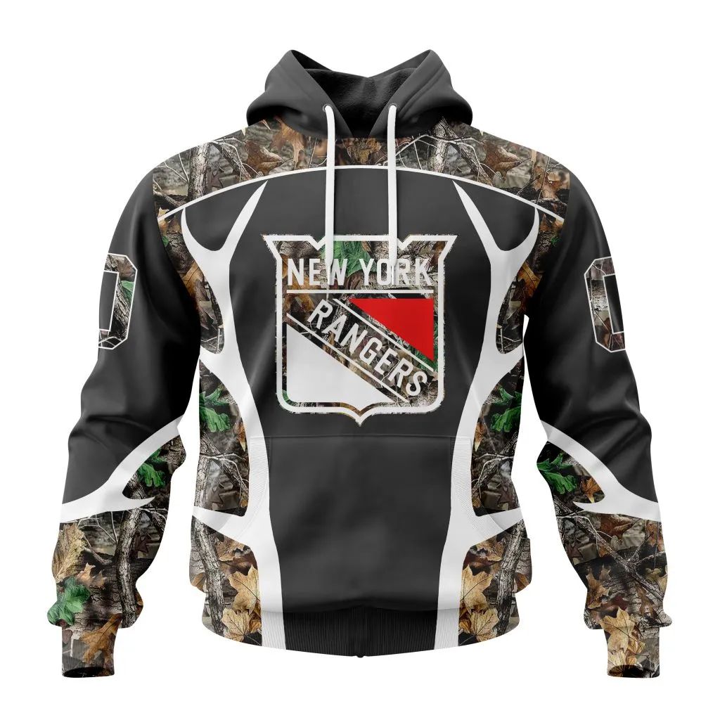 Customized Nhl New York Rangers Special Camo Hunting Design Hoodie