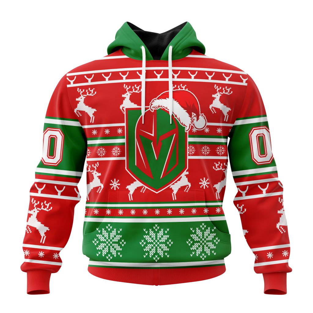 Custom Nhl Vegas Golden Knights Specialized Christmas Is Coming Santa Claus Pullover Hoodie