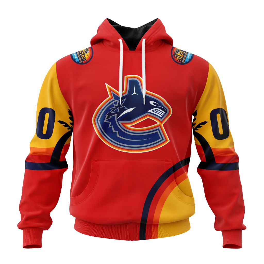 Custom Nhl Vancouver Canucks Special All-Star Game Florida Sunset Pullover Hoodie