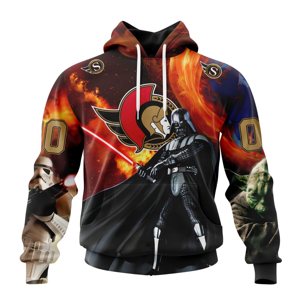 Customized Nhl Ottawa Senators Specialized Darth Vader Star Wars Pullover Hoodie
