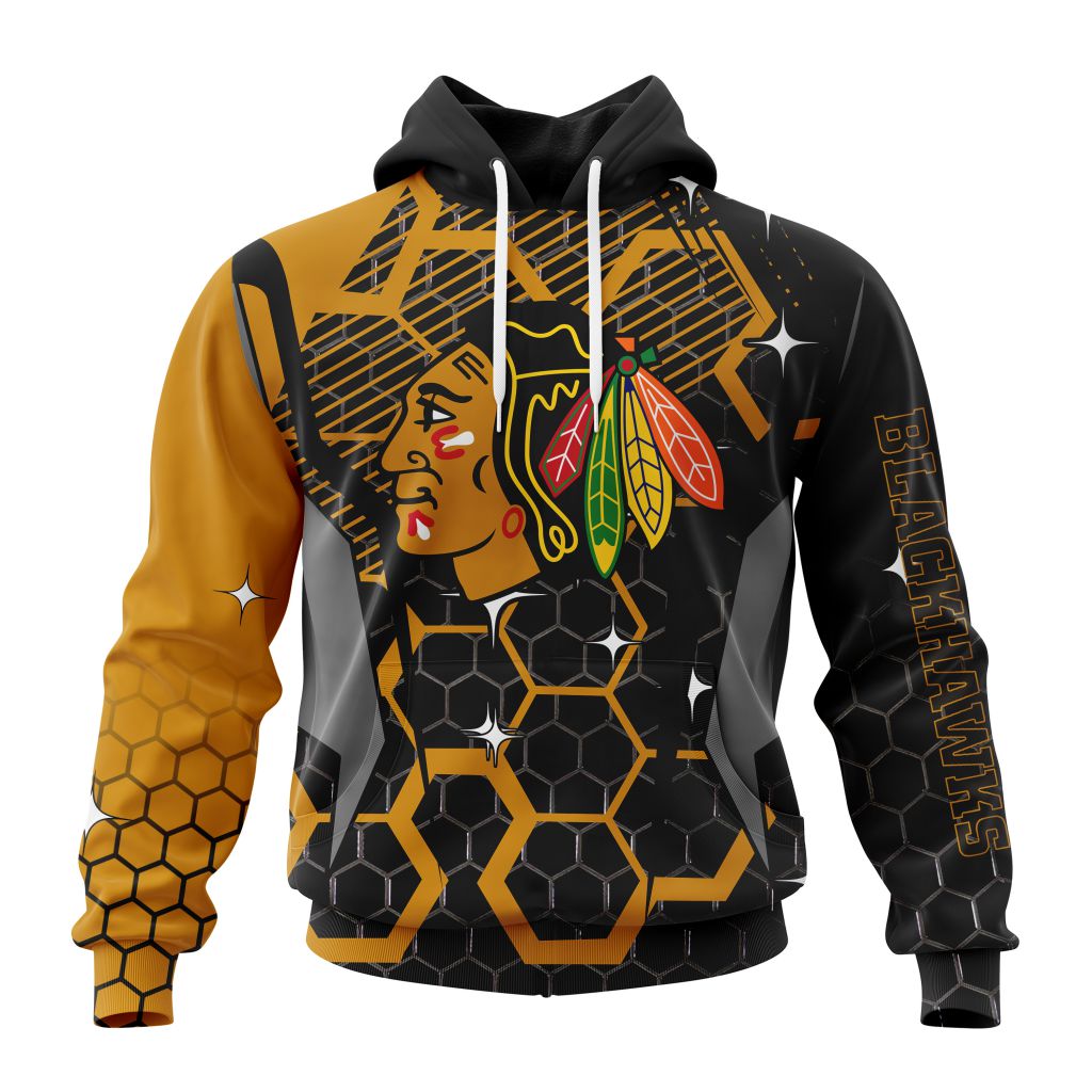 Customized Nhl Chicago Blackhawks Specialized Design With Motocross Style Pullover Hoodie