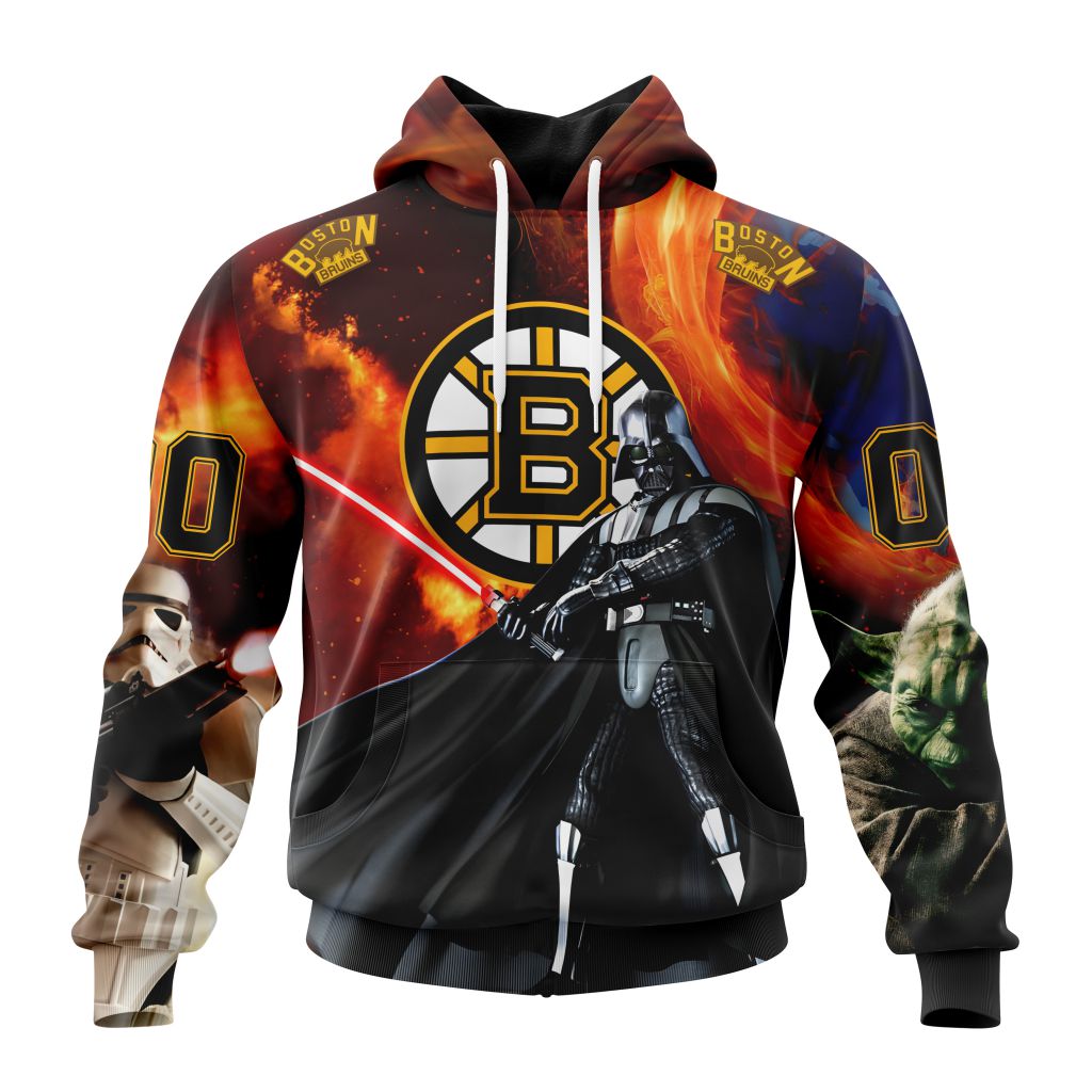 Customized Nhl Boston Bruins Specialized Darth Vader Star Wars Pullover Hoodie