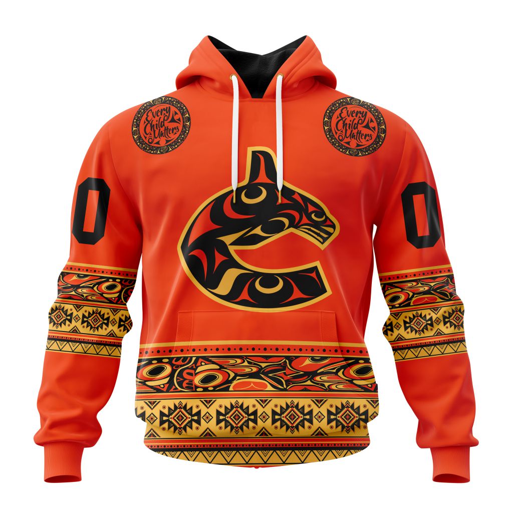 Custom Nhl Vancouver Canucks Specialized National Day For Truth And Reconciliation Pullover Hoodie