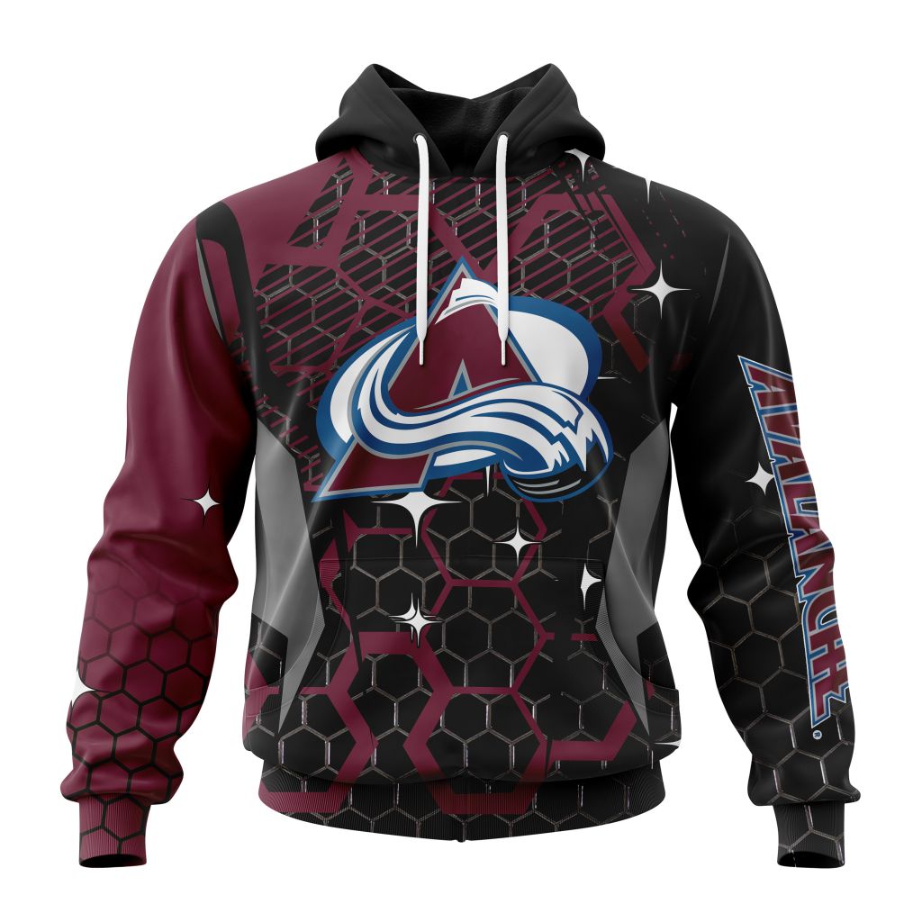 Customized Nhl Colorado Avalanche Specialized Design With Motocross Style Pullover Hoodie