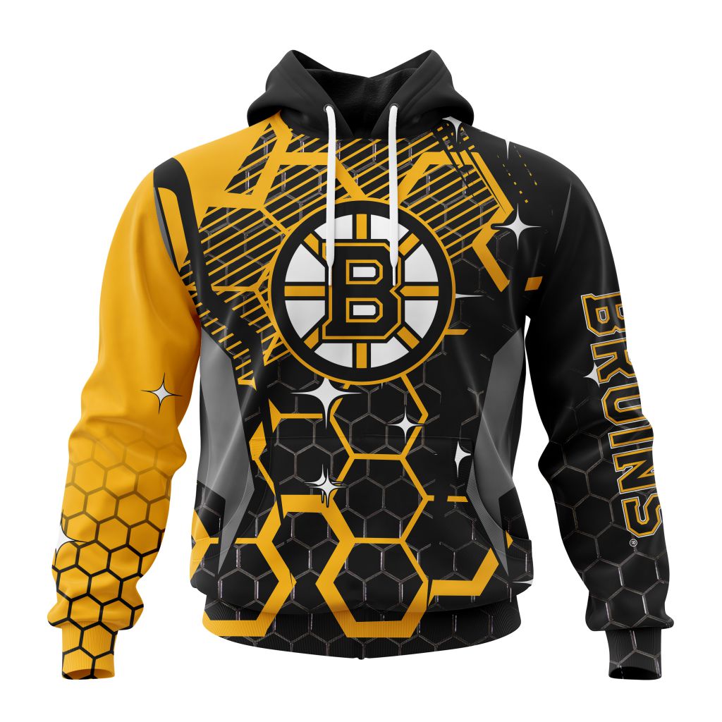 Customized Nhl Boston Bruins Specialized Design With Motocross Style Pullover Hoodie