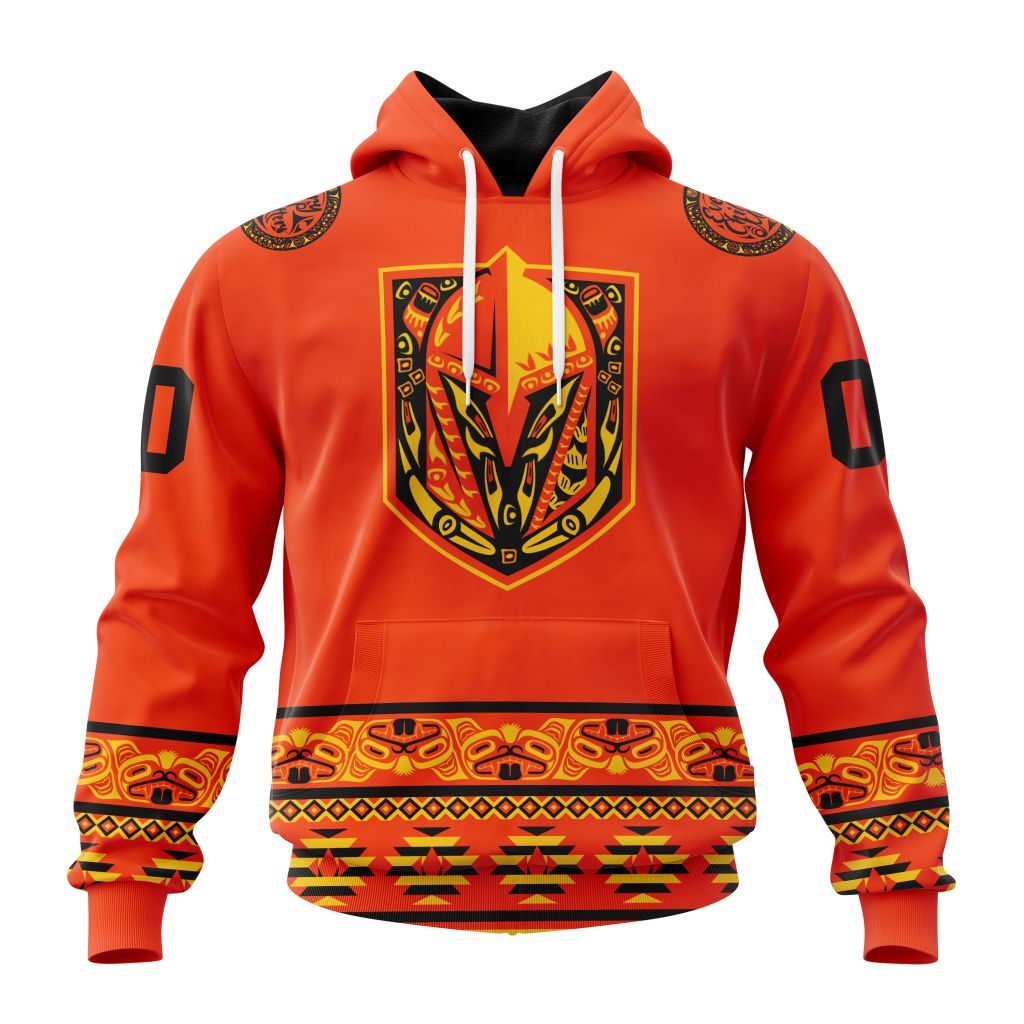 Custom Nhl Vegas Golden Knights Specialized National Day For Truth And Reconciliation Pullover Hoodie