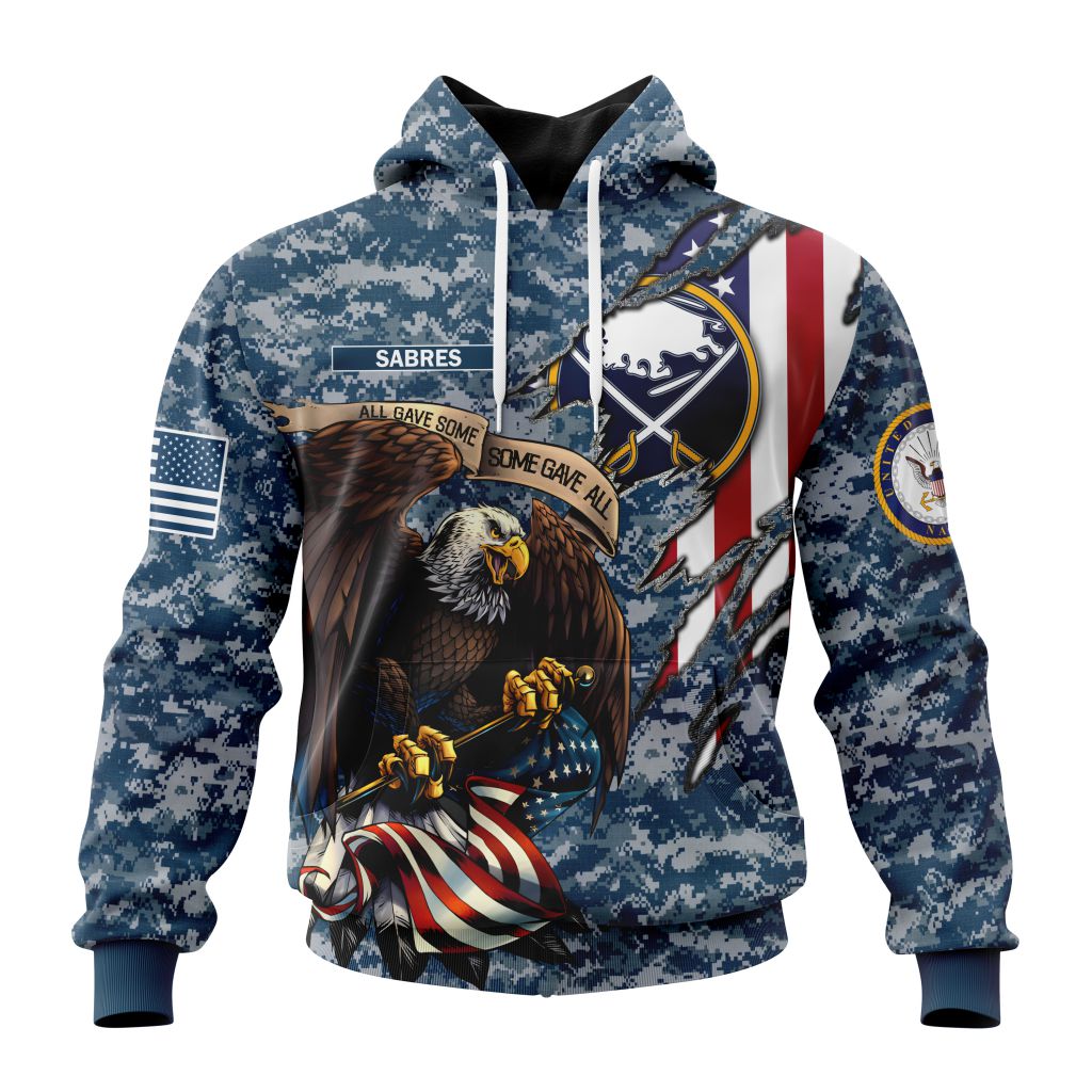 Customized Nhl Buffalo Sabres Honor Us Navy Veterans Pullover Hoodie