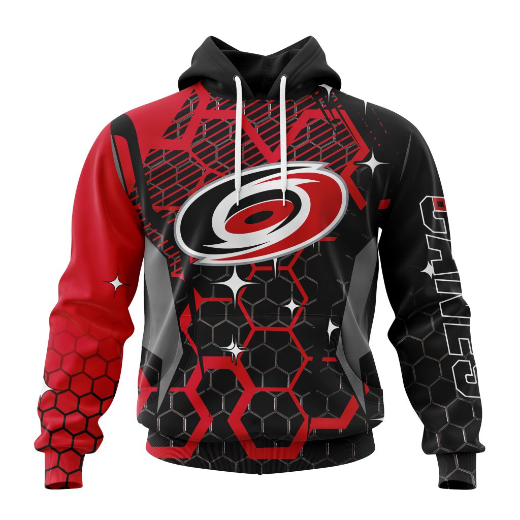 Customized Nhl Carolina Hurricanes Specialized Design With Motocross Style Pullover Hoodie