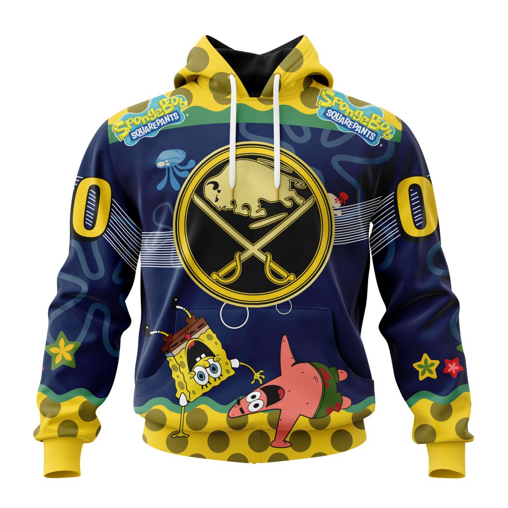 Customized Nhl Buffalo Sabres Specialized Jersey With Spongebob Pullover Hoodie