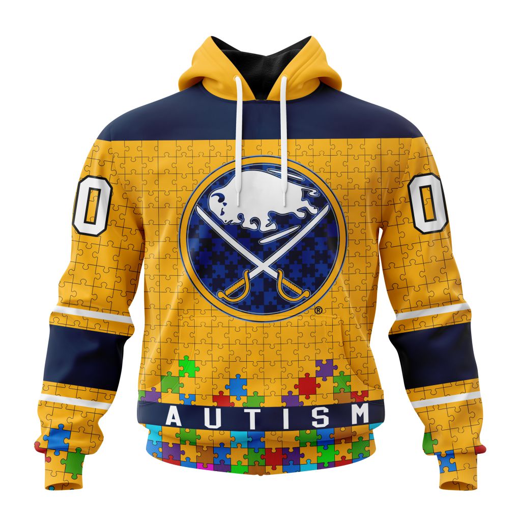 Customized Nhl Buffalo Sabres Hockey Fights Against Autism Pullover Hoodie