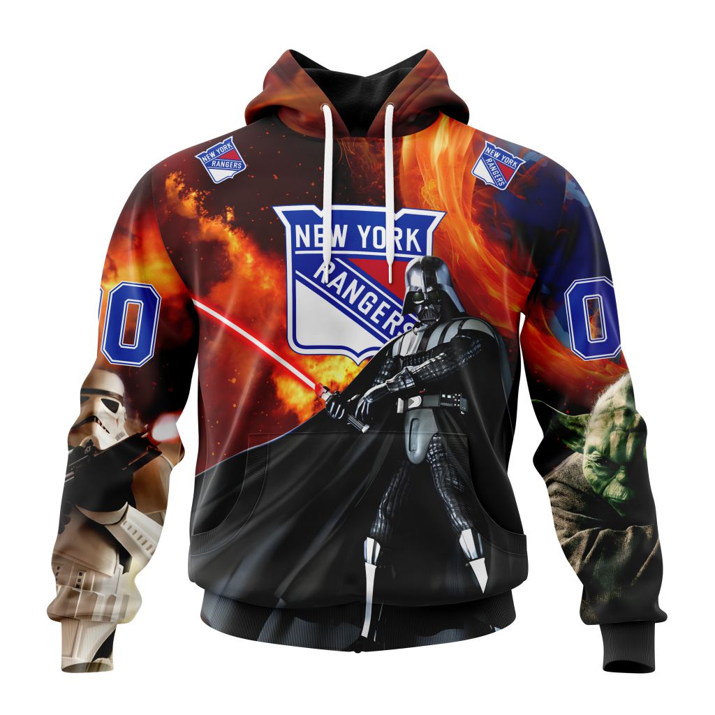 Customized Nhl New York Rangers Specialized Darth Vader Star Wars Pullover Hoodie