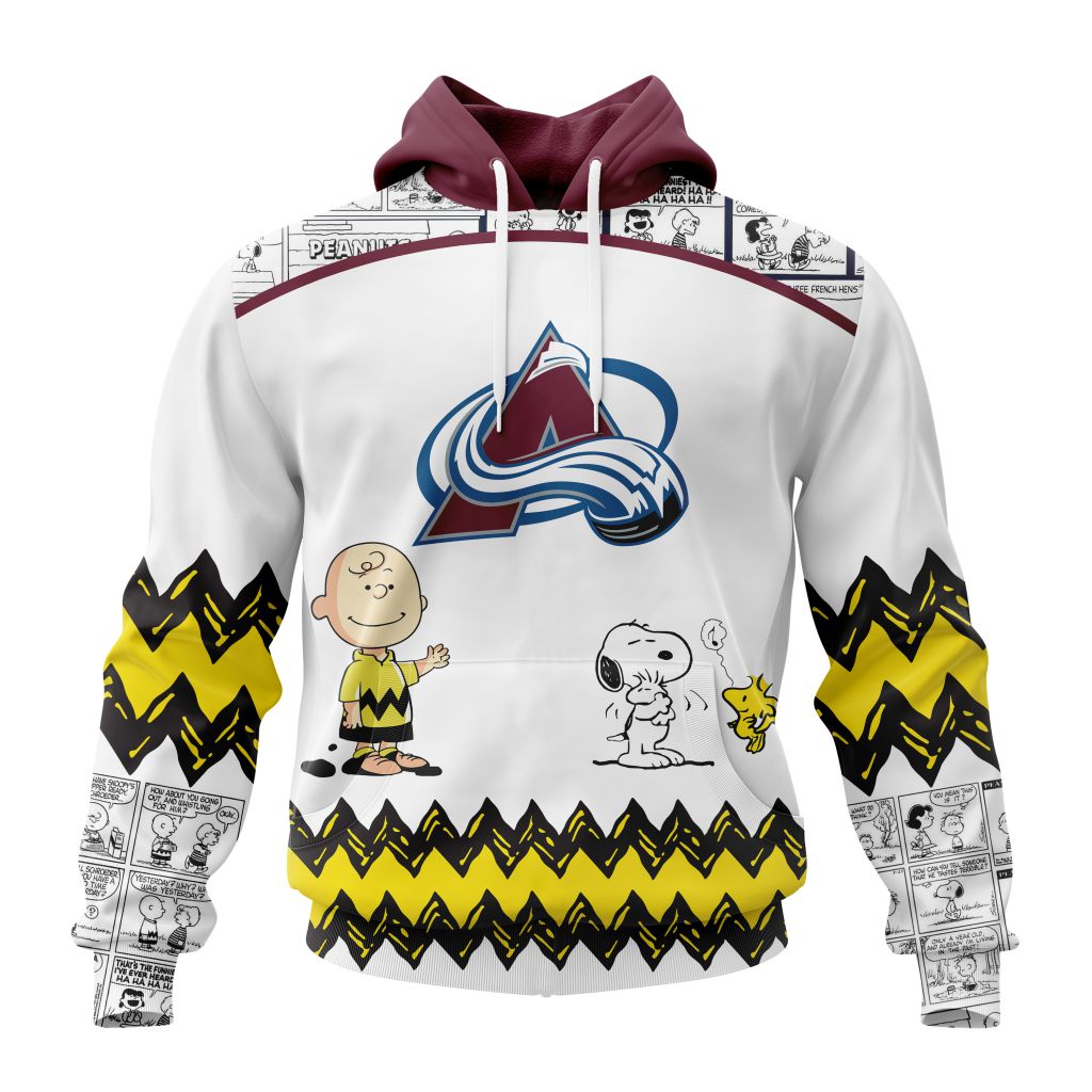 Customized Nhl Colorado Avalanche Special Snoopy Design Pullover Hoodie