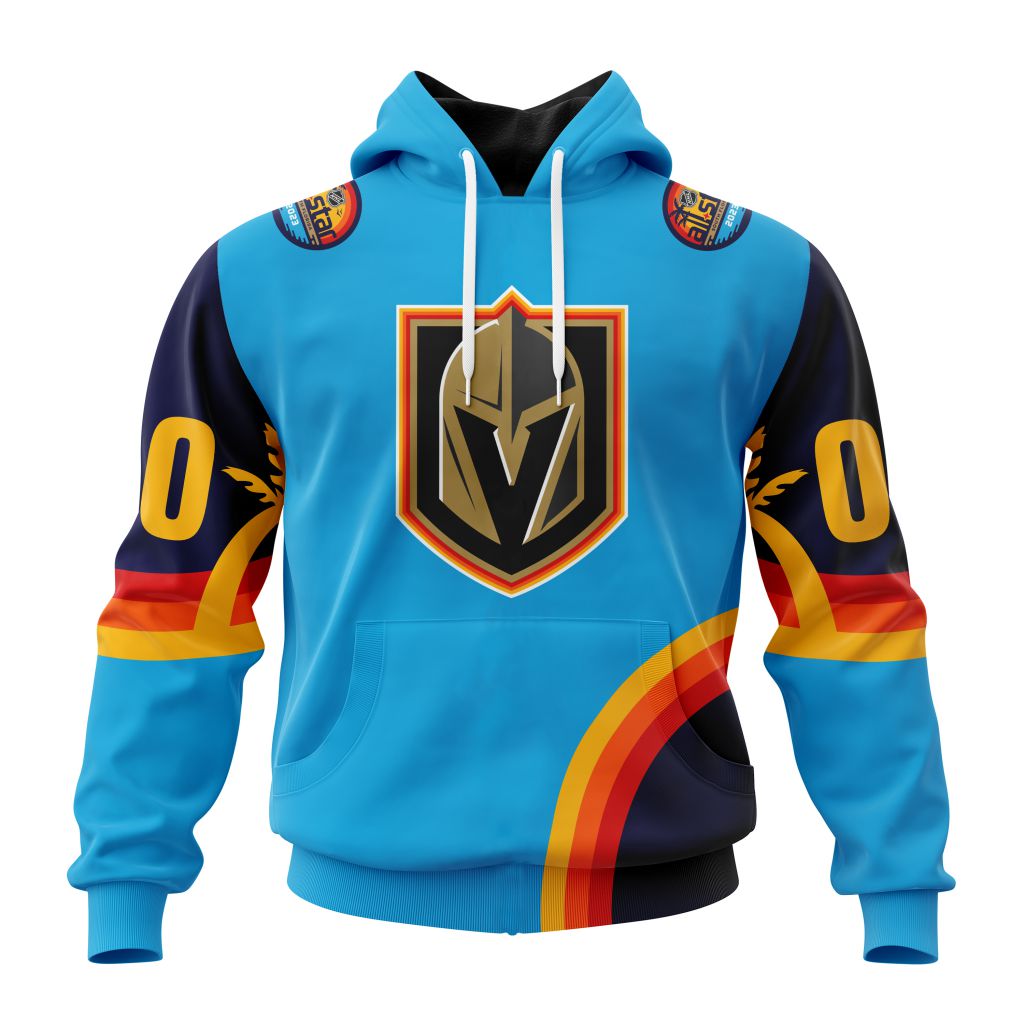 Custom Nhl Vegas Golden Knights Special All-Star Game Atlantic Ocean Pullover Hoodie